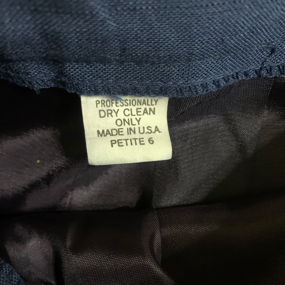 VTG Club 5’4” Petites Size 6P Yellow & Navy Blue Short Sleeve Skirt 2pc Suit Set - Picture 15 of 16